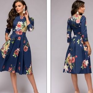 Fall Winter A-Line Quarter Sleeve Vestida